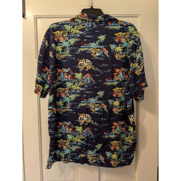 Star Wars Men’s XL Hawaiian Shirt | Tropical Aloha Print Button Up | Navy Blue - Picture 4 of 13